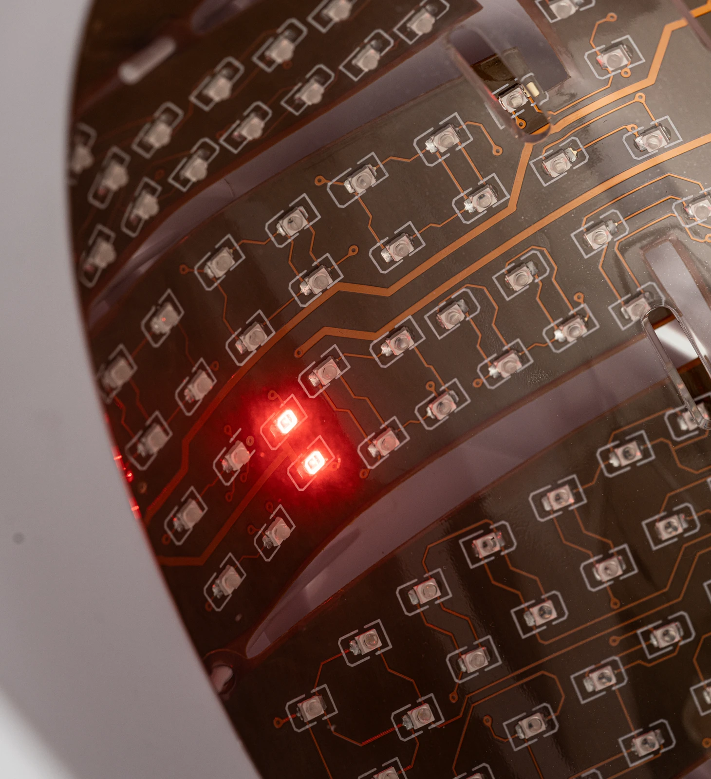 Red light therapy from tPBM helmet